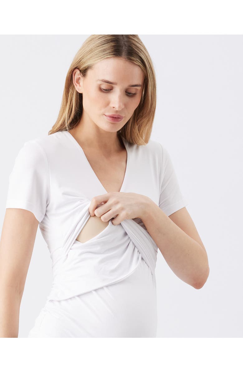 Ripe Maternity Luxe Knit Embrace Nursing Tee, Alternate, color, White