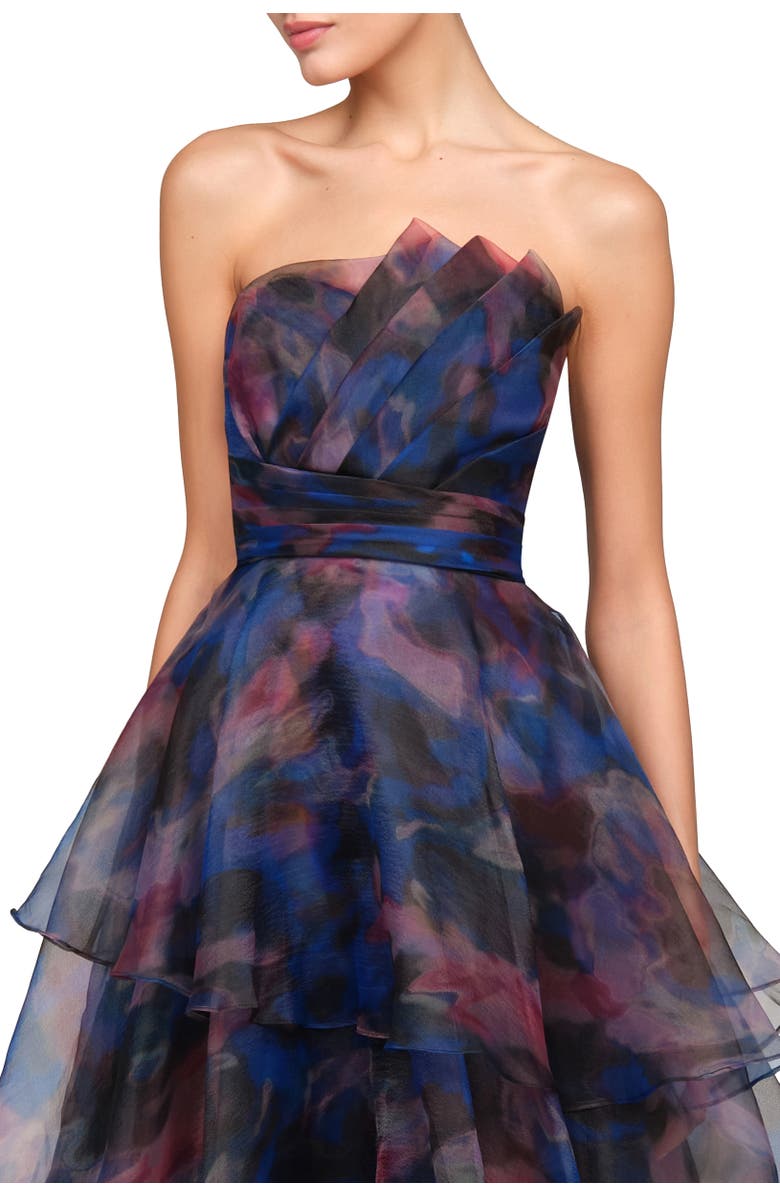 Theia Seona Strapless Organza Ballgown, Alternate, color, Shadow Aura