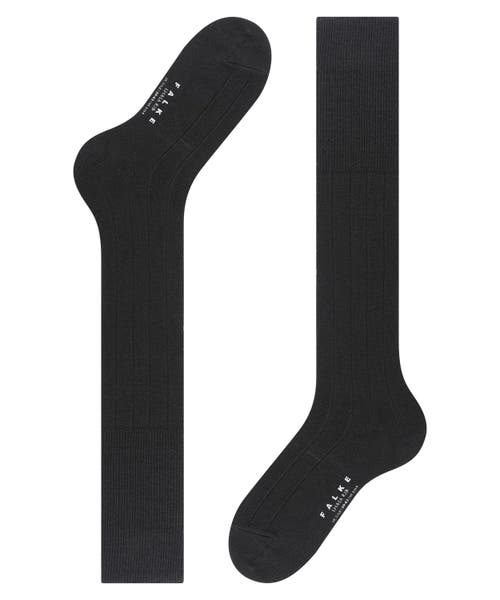 Falke Lhasa Rib Wool Cashmere Knee High Socks In Black