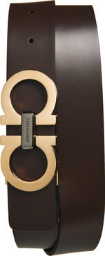 FERRAGAMO Double Gancio Leather Belt