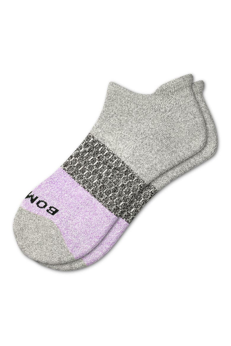 Marl Colorblock Ankle Socks, Main, color, GREY / LAVENDER