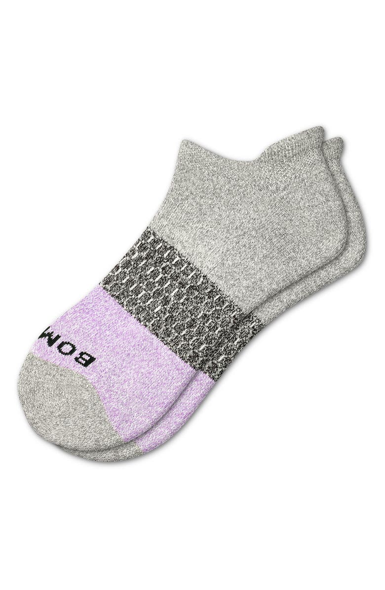 Bombas Marl Colorblock Ankle Socks, Main, color, Grey / Lavender