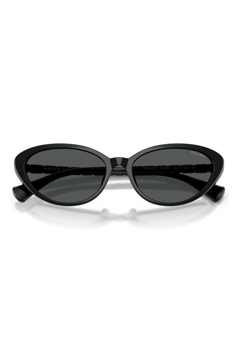 56mm Butterfly Sunglasses, Alternate, color, SHINY BLACK / GREY GRADIENT