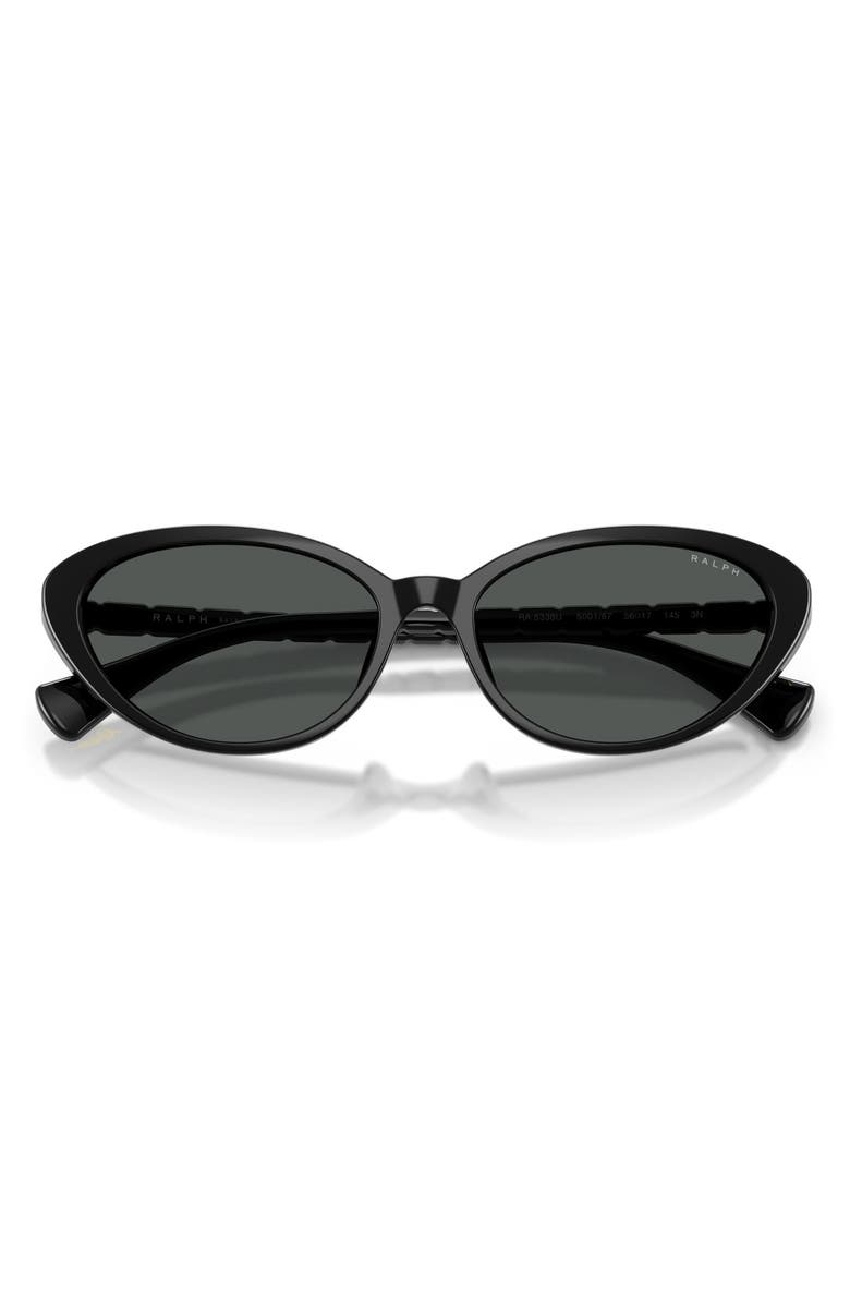 Ralph Lauren 56mm Butterfly Sunglasses, Alternate, color, Shiny Black / Grey Gradient