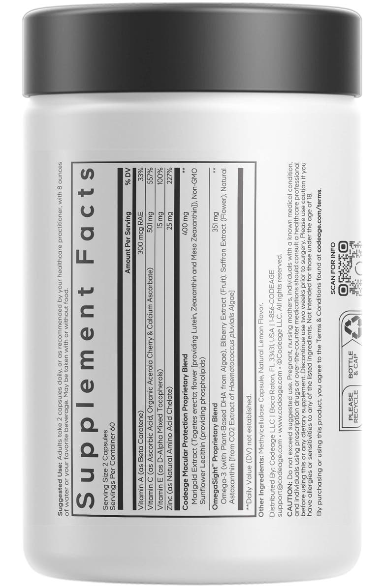 Codeage Eyes Vitamins - AREDS 2 Based Formula Supplement, Alternate, color,
