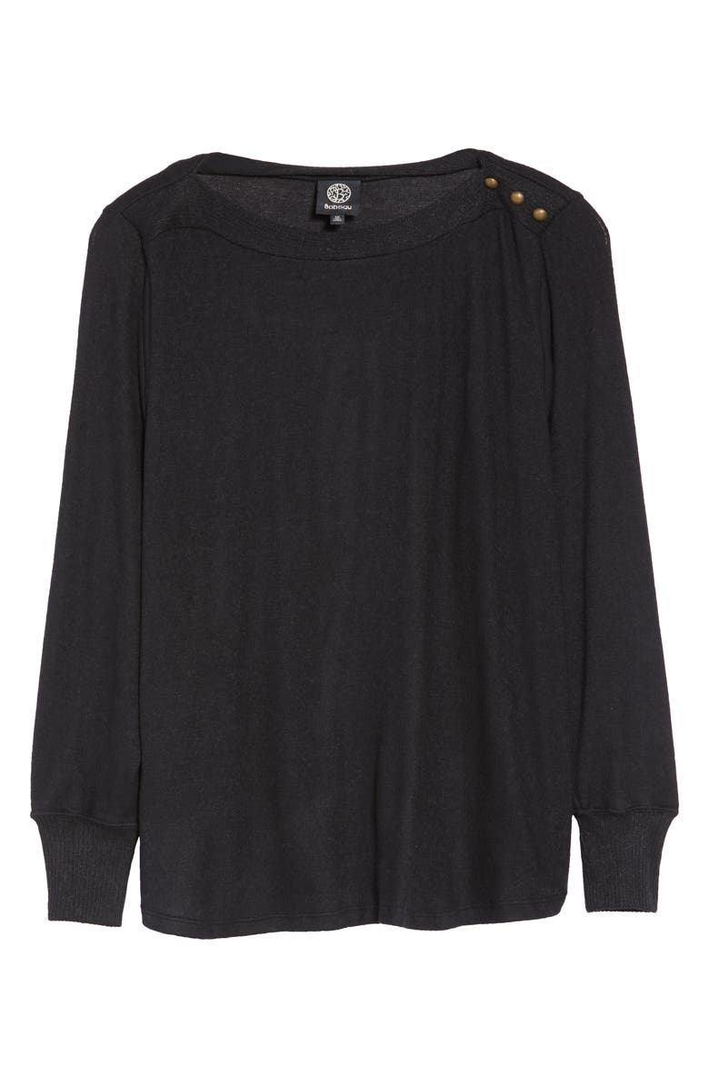 Bobeau Cozy Button Detail Brushed Sweater, Alternate, color, 