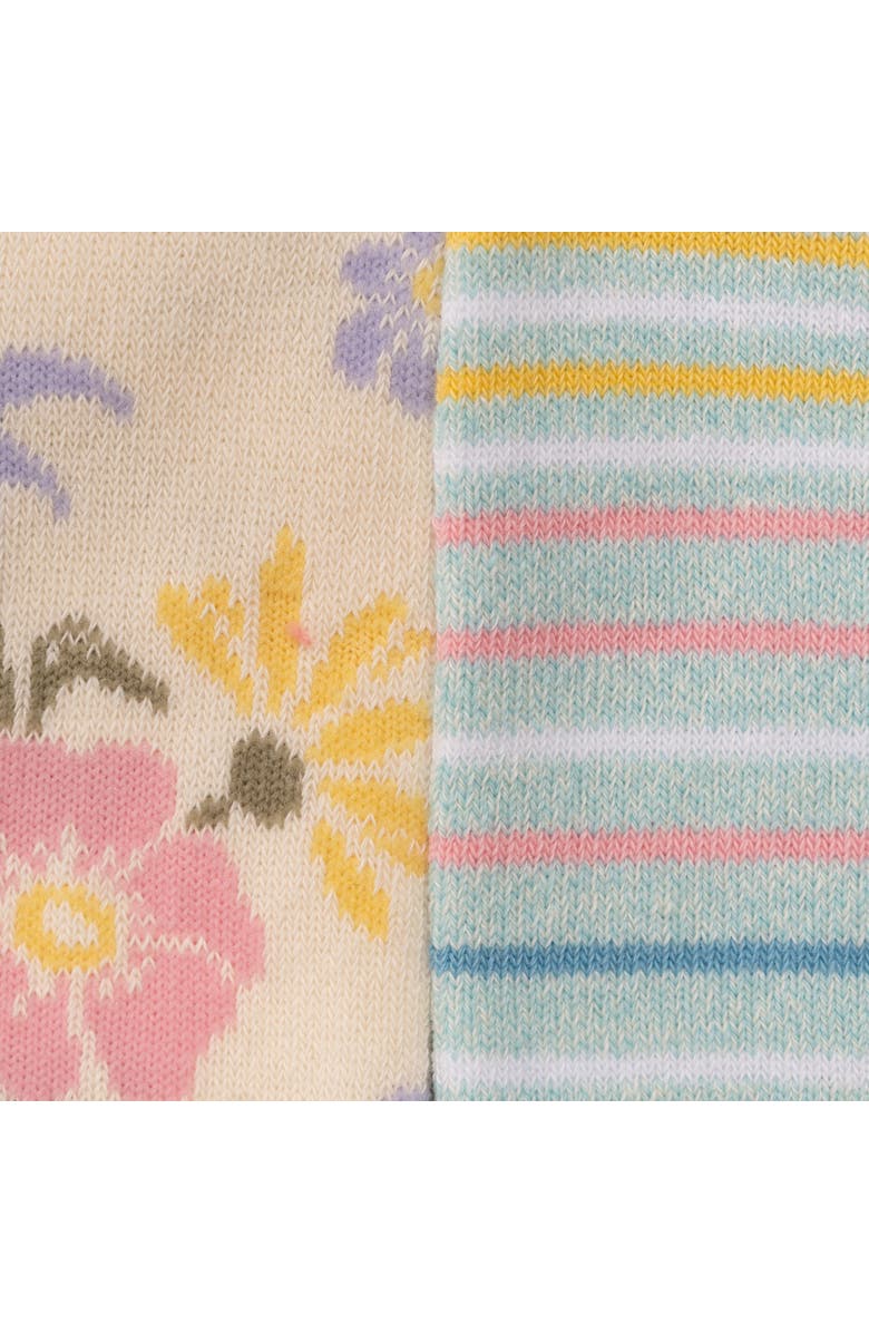 MUK LUKS Cozy Crew Non Binding Sock 2 Pair Pack, Alternate, color, Floral Stipe