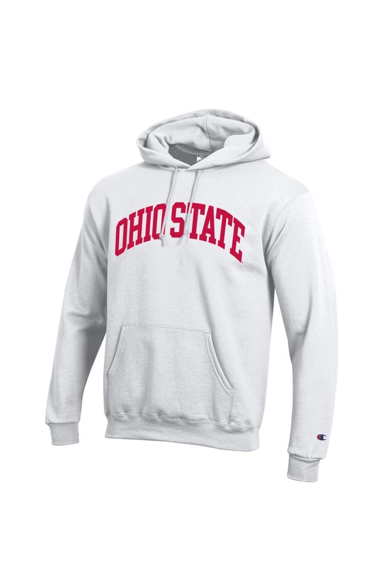 Champion Men's Champion  White Ohio State Buckeyes Basic Arch Fleece Pullover Hoodie, Alternate, color, White