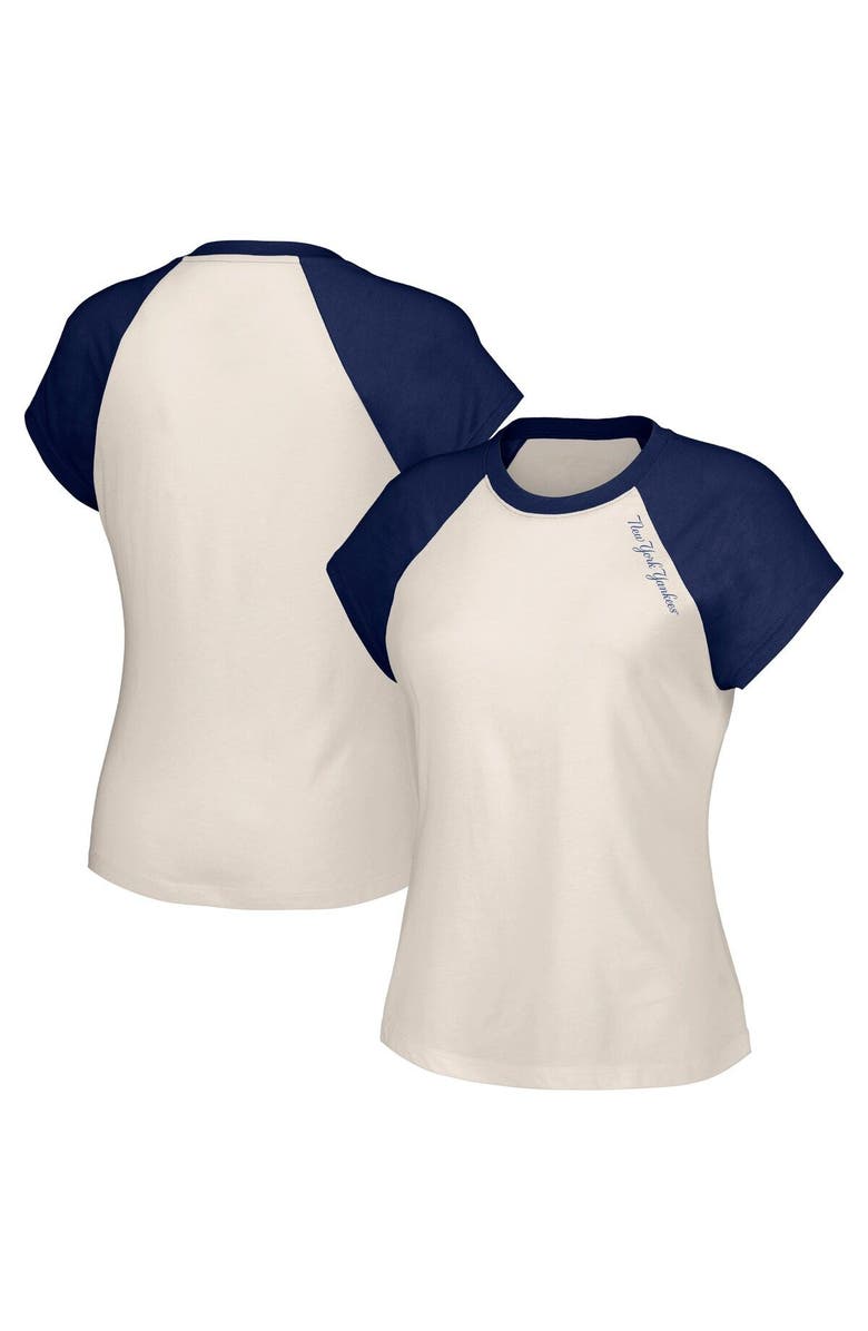 LUSSO Women's Lusso White New York Yankees Nikki Raglan T-Shirt, Main, color, White