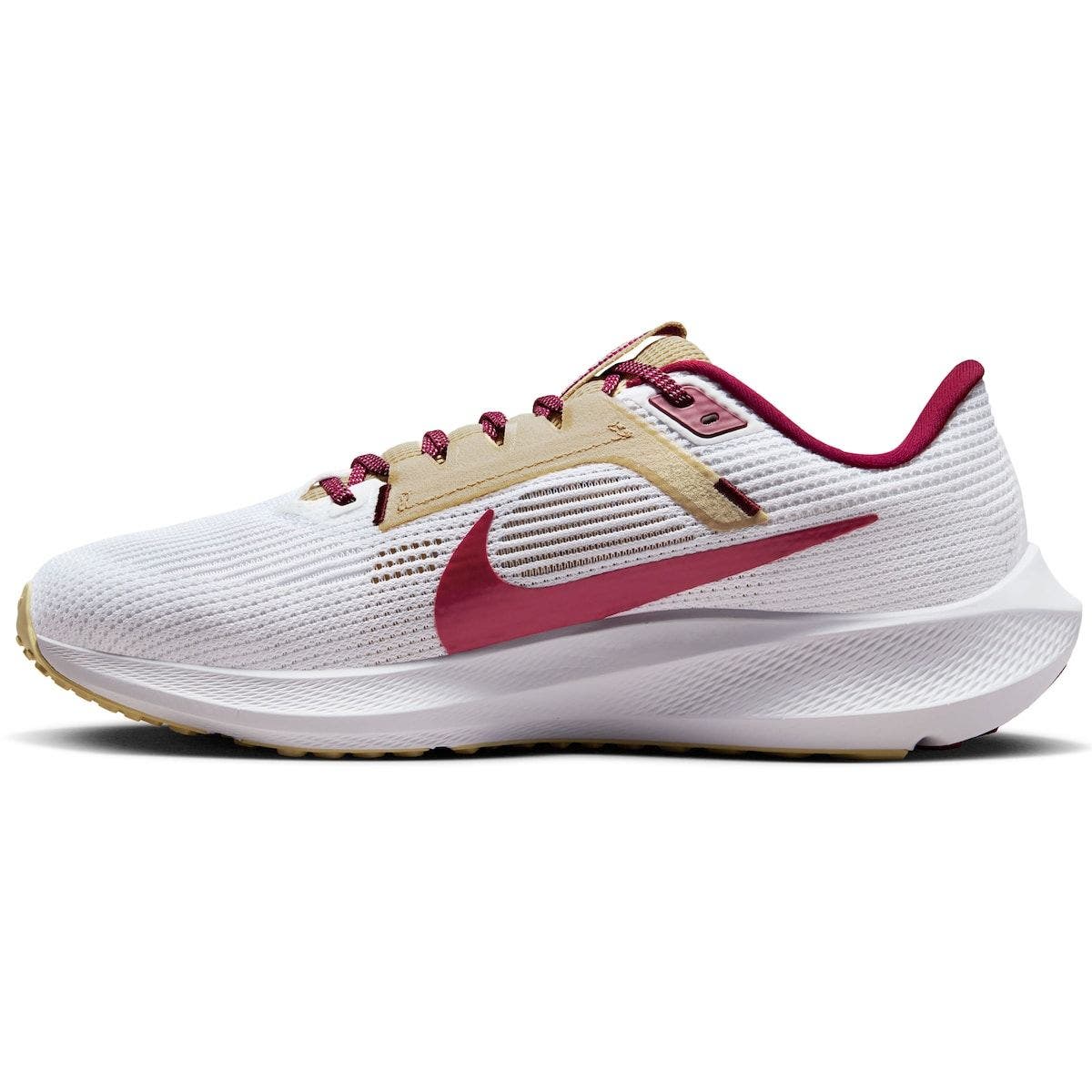 Nike Unisex Nike  White Florida State Seminoles Zoom Pegasus 40 Running Shoe, Alternate, color, 