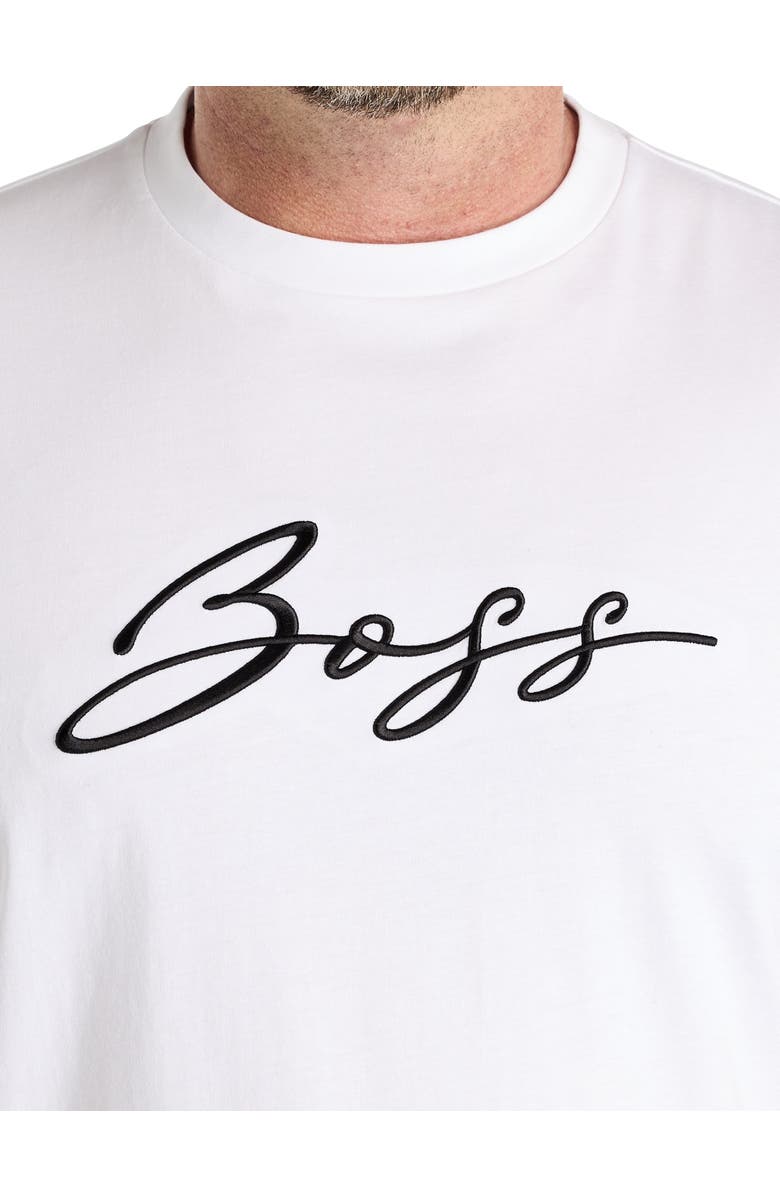 BOSS Big & Tall Thompson Script T-Shirt, Alternate, color, White