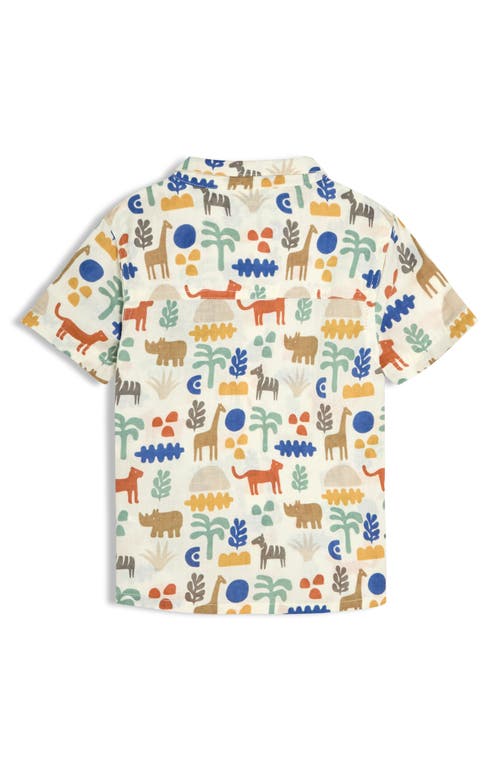 JOJO MAMAN BÉBÉ JOJO MAMAN BEBE SAFARI PRINT SHIRT & SHORTS SET 