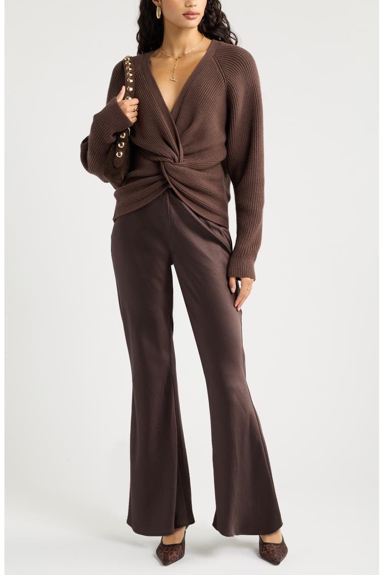 Softluxe Twist Reversible Sweater, Alternate, color, BROWN SEAL