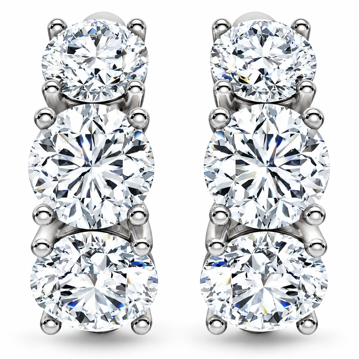 Bliss Diamond 4.20ct Diamond Hoops 14k Gold Lab Grown 3/4