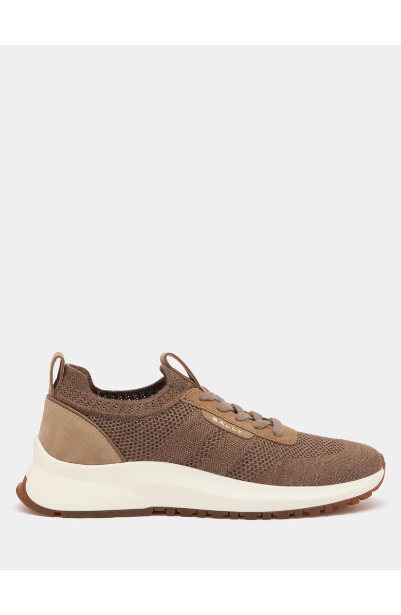 Bally Outline Sneaker in Leather Lined with Lambsfur, Main, color, Brown