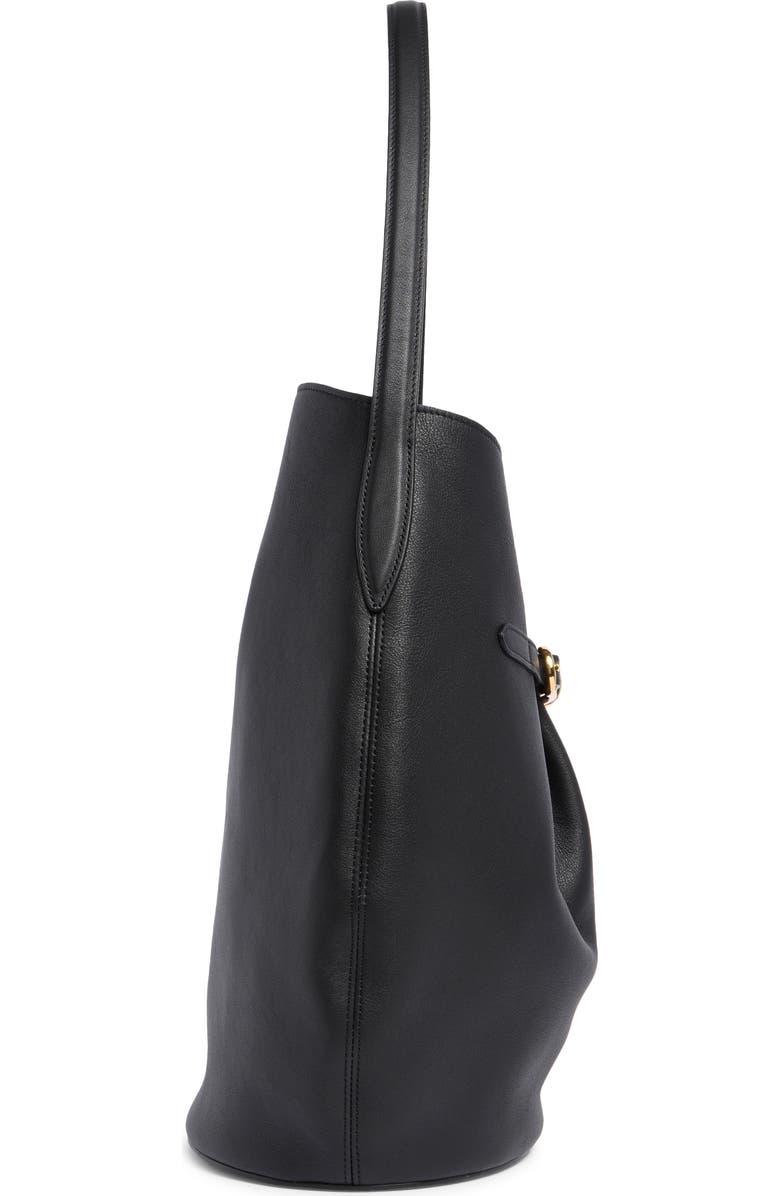 LIFFNER Large Belted Calfskin Bucket Bag, Alternate, color, Black