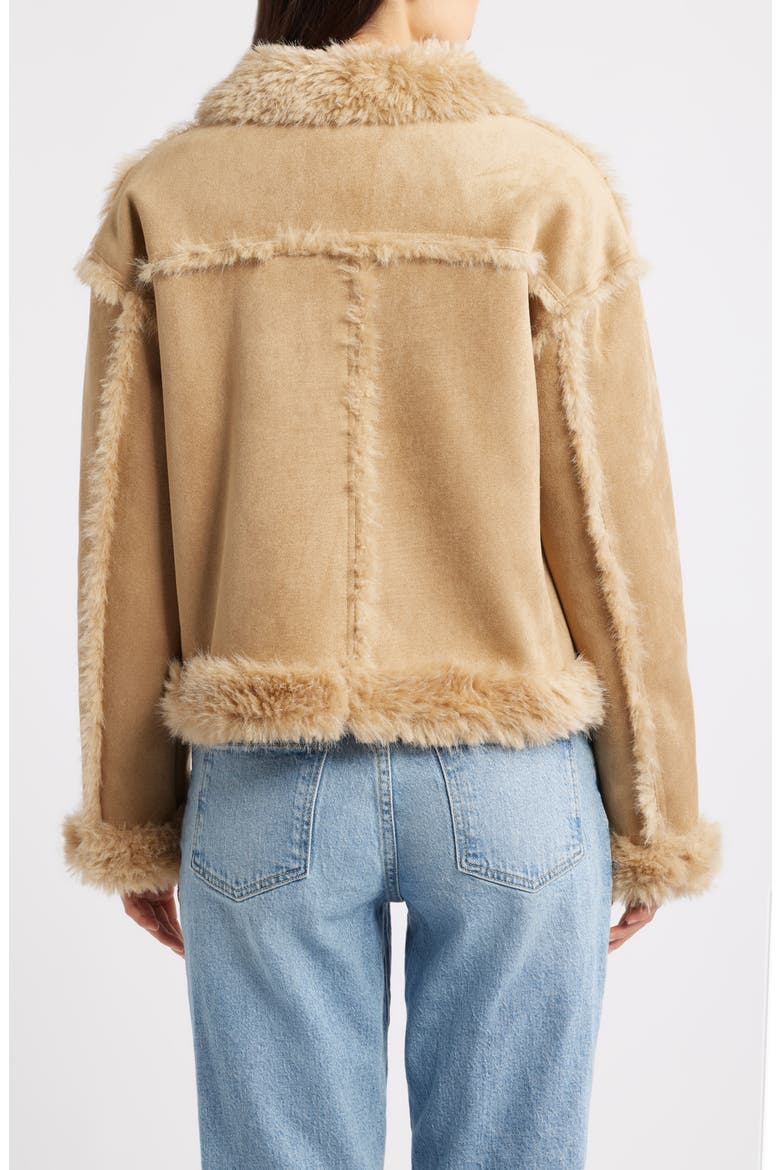 Faux Shearling Jacket, Alternate, color, CHESTNUT