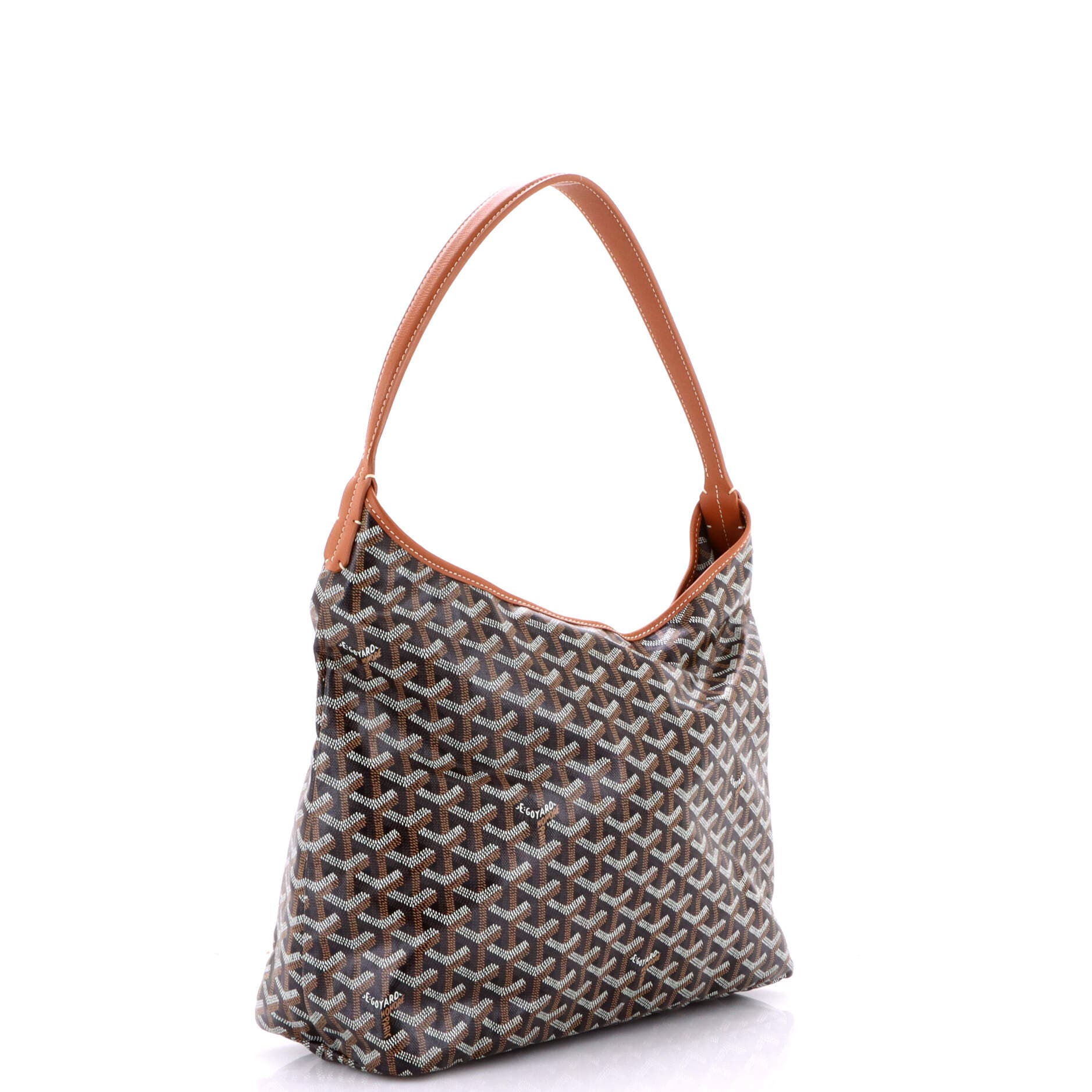 Pre-Owned Goyard Boheme Hobo Coated Canvas, Alternate, color, Brown
