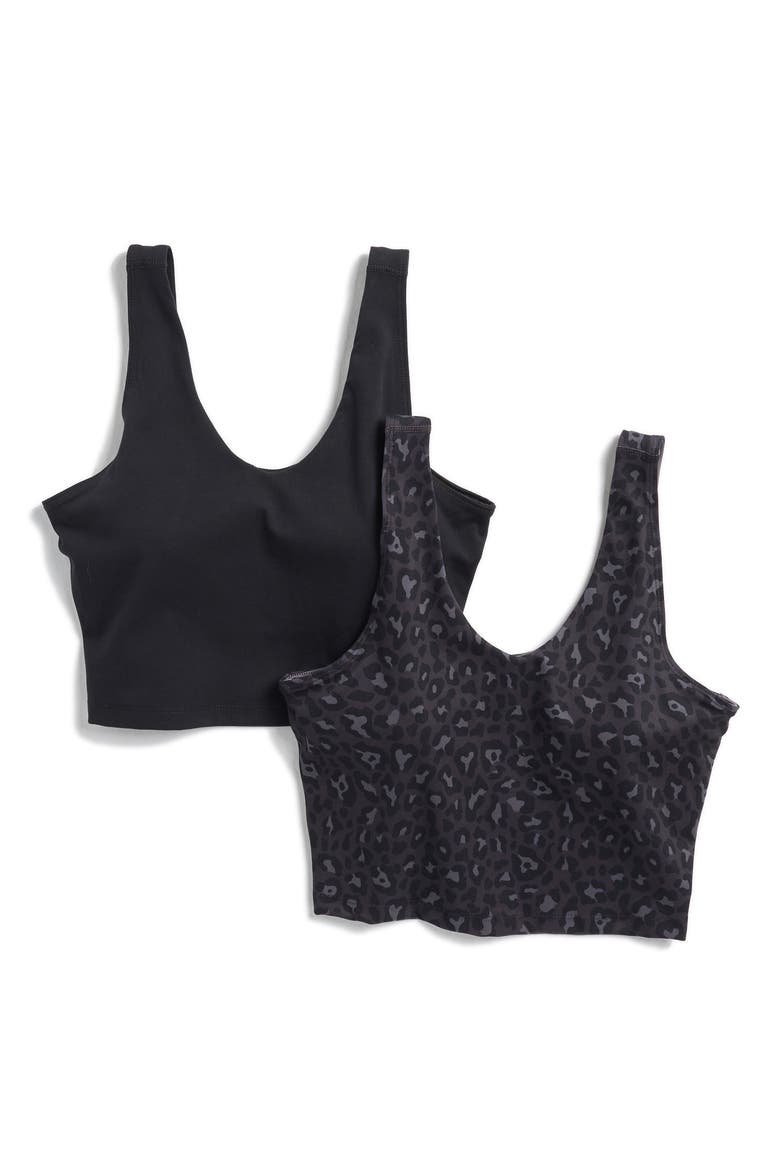 2-Pack Lux Everyday Cloud Sports Bras, Main, color, SEXY LEOPARD BLACK/ BLACK