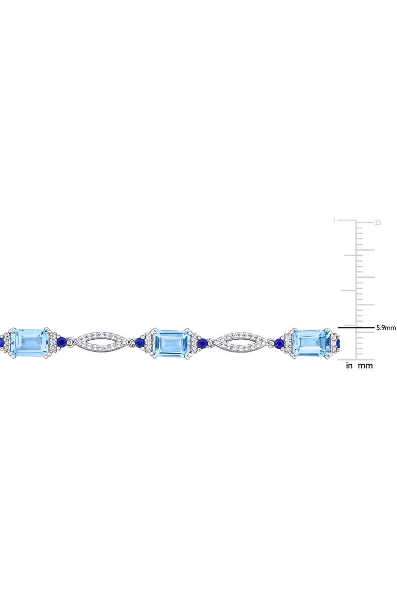 Julianna B. Multi-Gem Elegant Link Bracelet in Sterling Silver, Alternate, color, Blue Topaz