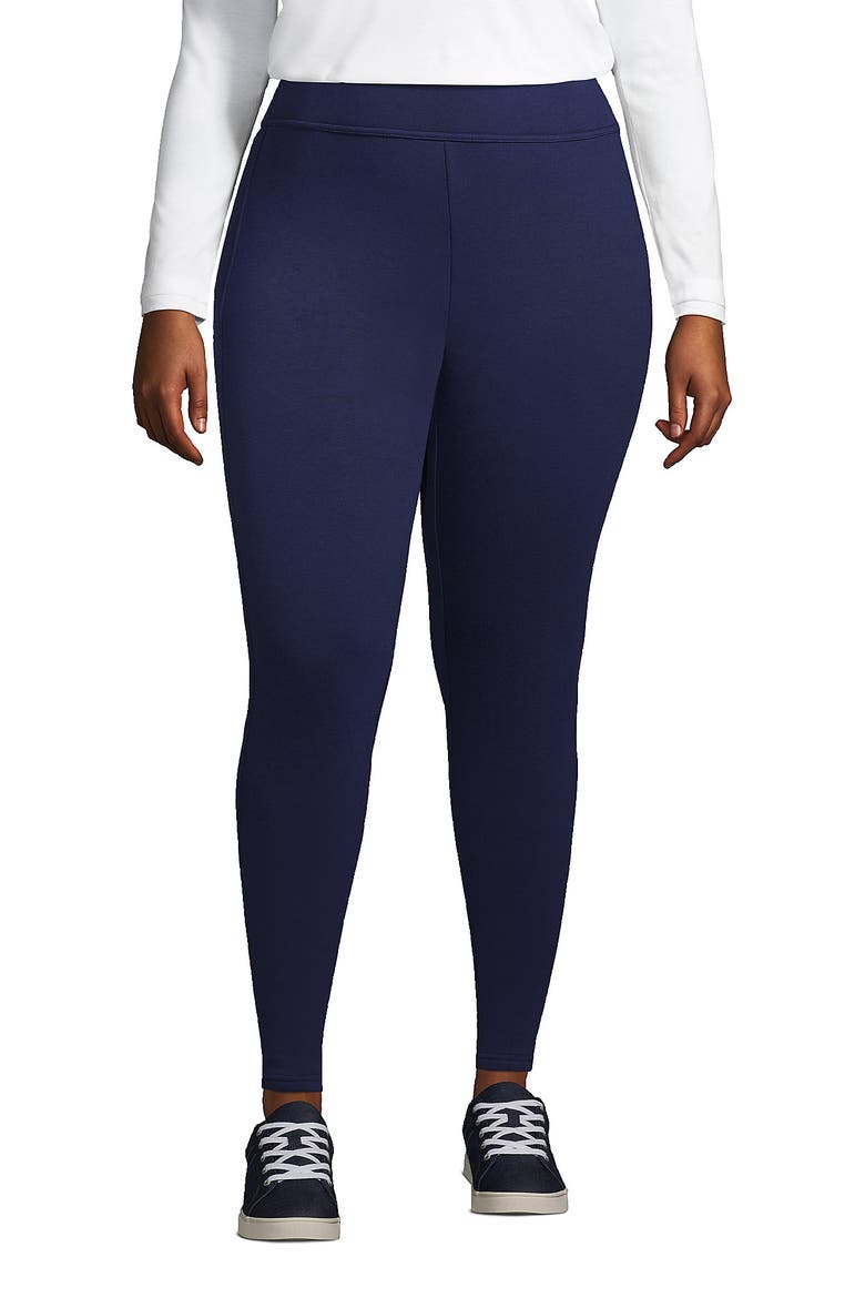 High Rise Serious Sweats Fleece Lined Pocket Leggings, Main, color, Deep Sea Navy