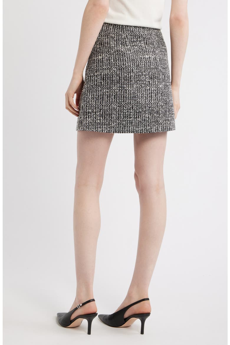 High Waist Tweed Miniskirt, Alternate, color, BLACK MULTI