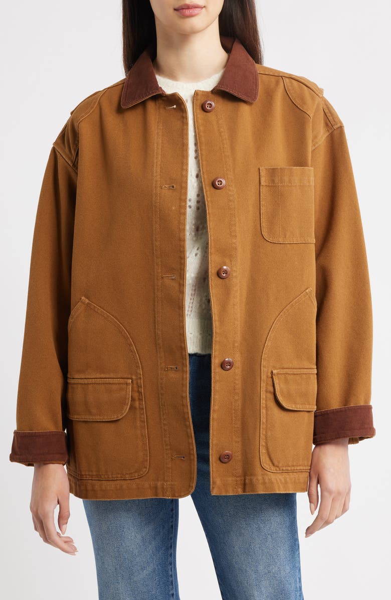 DÔEN Pascual Barn Jacket, Main, color, Willow Bark