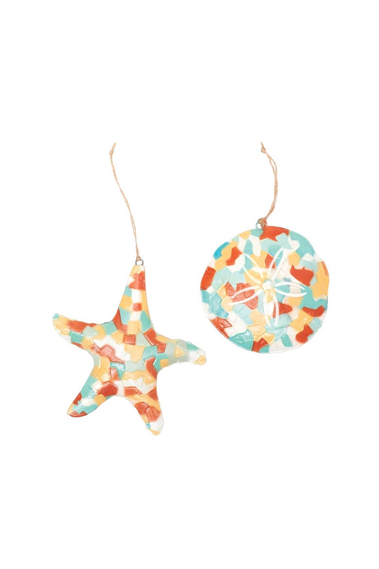 Caicos Shell Christmas Xmas Ornament A/2, Main, color, Blue