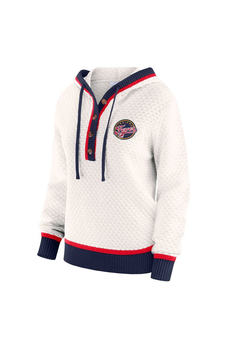 WEAR by Erin Andrews Women's WEAR by Erin Andrews Cream Indiana Fever Hooded Sweater, Alternate, color, Cream