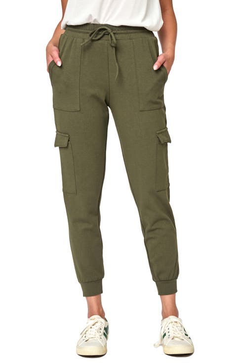 Gigi Essential Soft Stretch Cotton Ponte Cargo Joggers