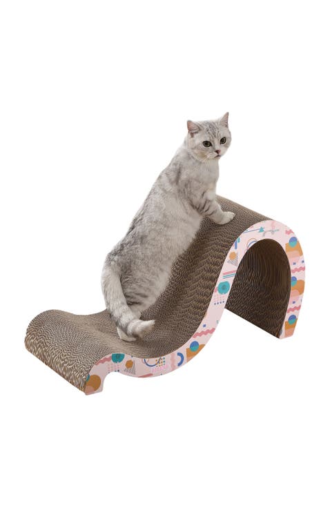Kona 27" Modern Cardboard Double-Sided Wave Cat Scratcher with Catnip