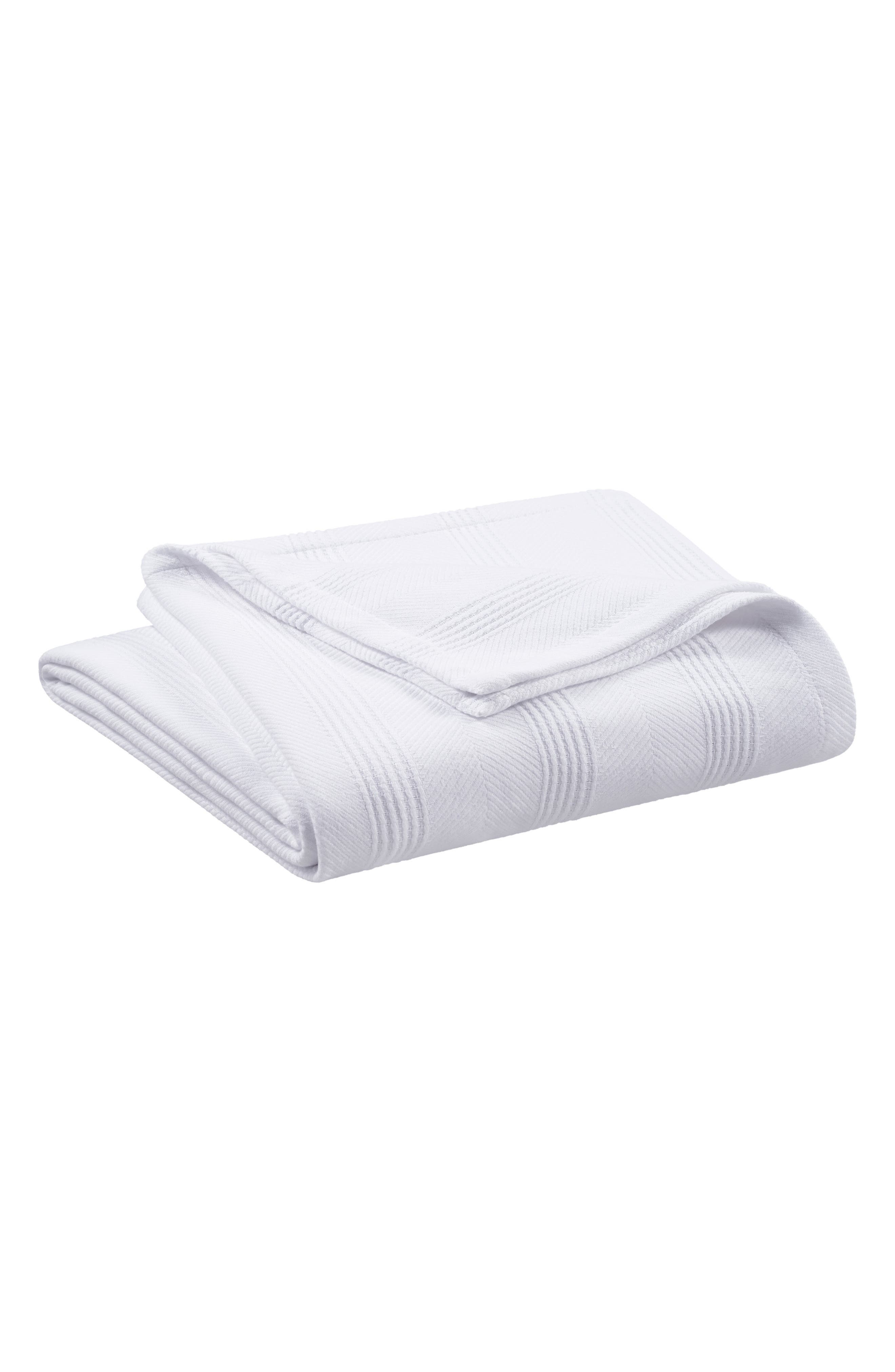 Vellux Textured Cotton Throw Blanket In White