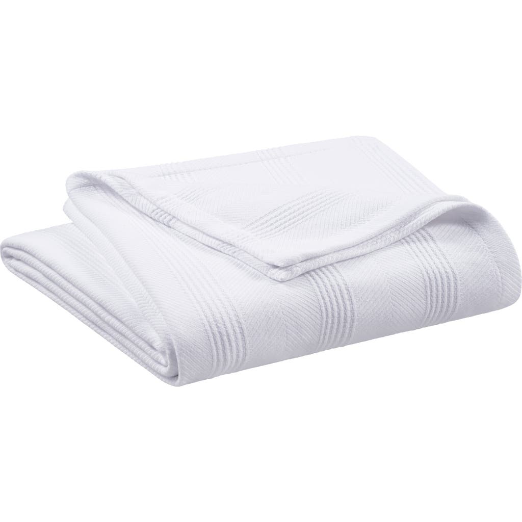 Vellux Textured Cotton Throw Blanket In White