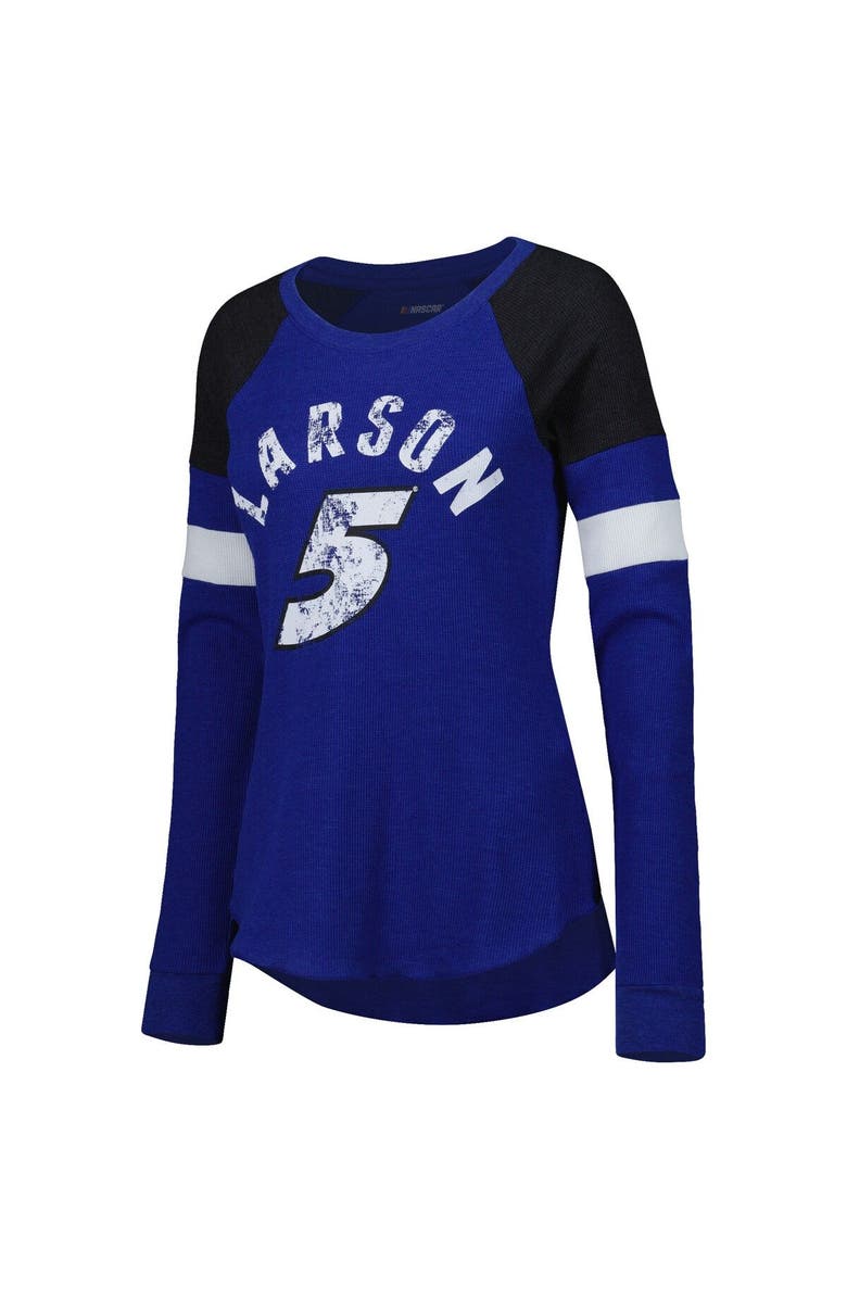 G-III 4HER BY CARL BANKS Women's G-III 4Her by Carl Banks Royal Kyle Larson Action Tri-Blend Thermal Raglan Long Sleeve T-Shirt, Alternate, color, 