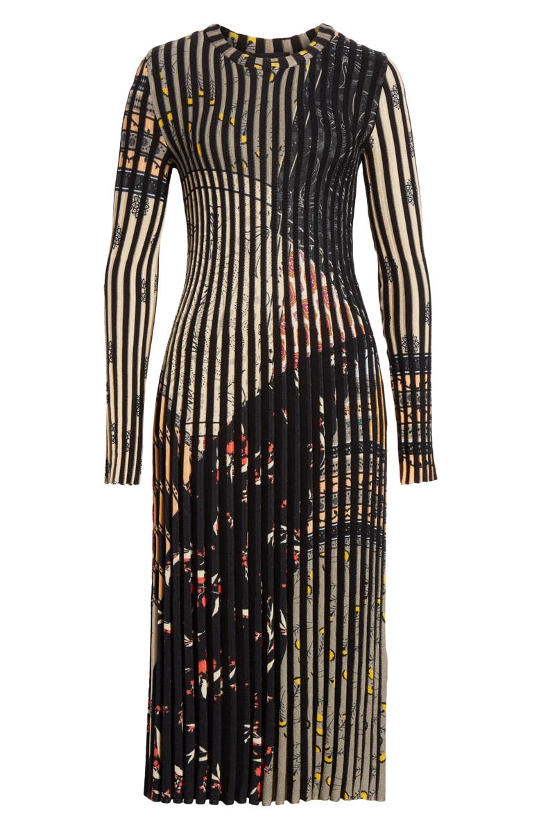 Etro Rib Stripe Long Sleeve Midi Sweater Dress, Alternate, color, 
