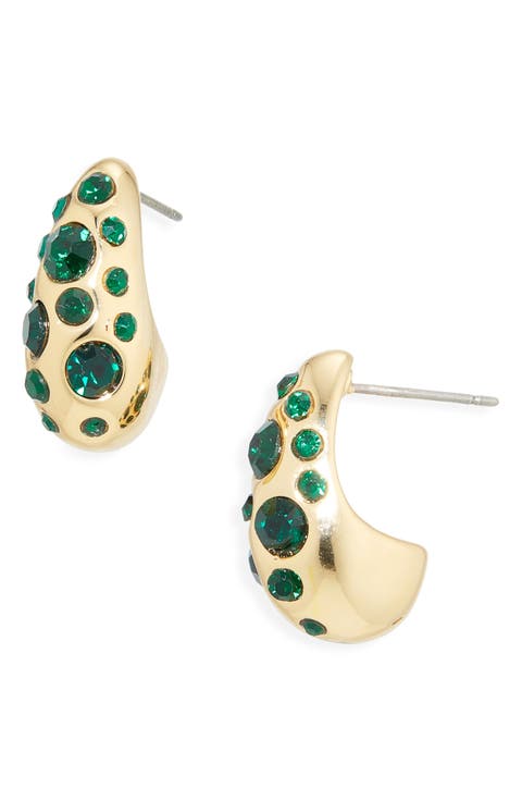 Bombay Pavé CZ Dome Hoop Earrings