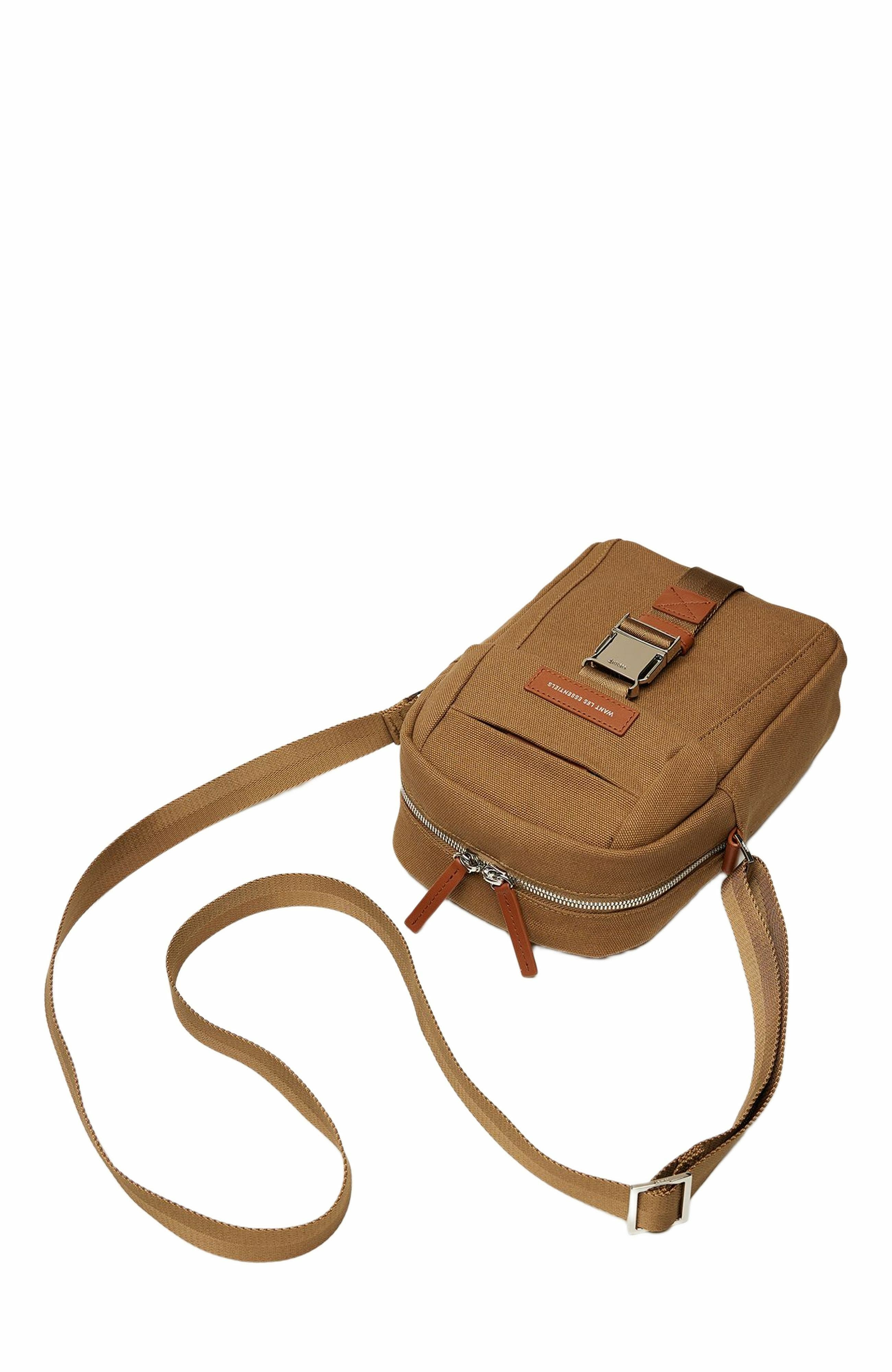 WANT Les Essentiels Brantford Organic Cotton Canvas Crossbody Bag, Alternate, color, Dark Camel