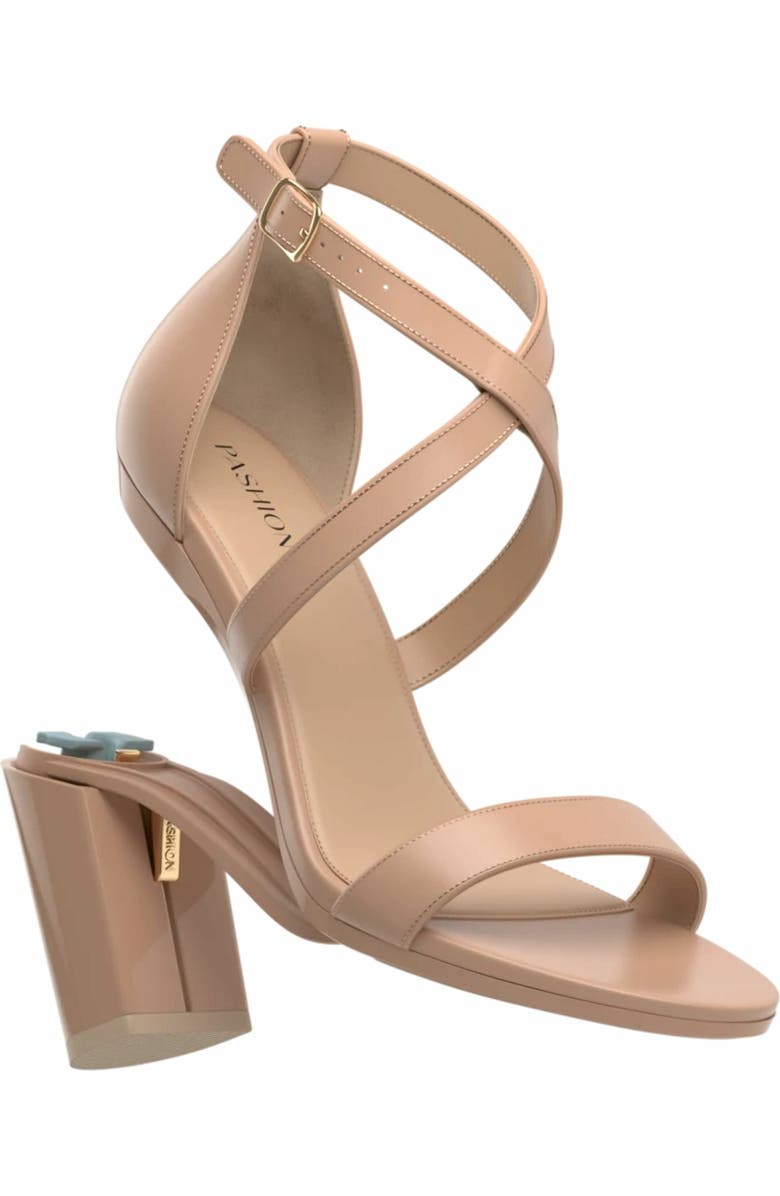 Pashion Footwear The Sandal 4" Block Heel, Alternate, color, Latte Leather