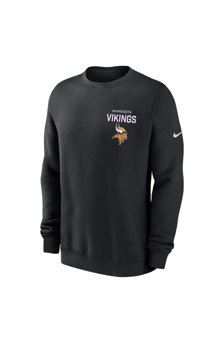 Nike Men's Nike Black Minnesota Vikings Primetime Club Fleece Pullover Sweatshirt, Alternate, color, Black