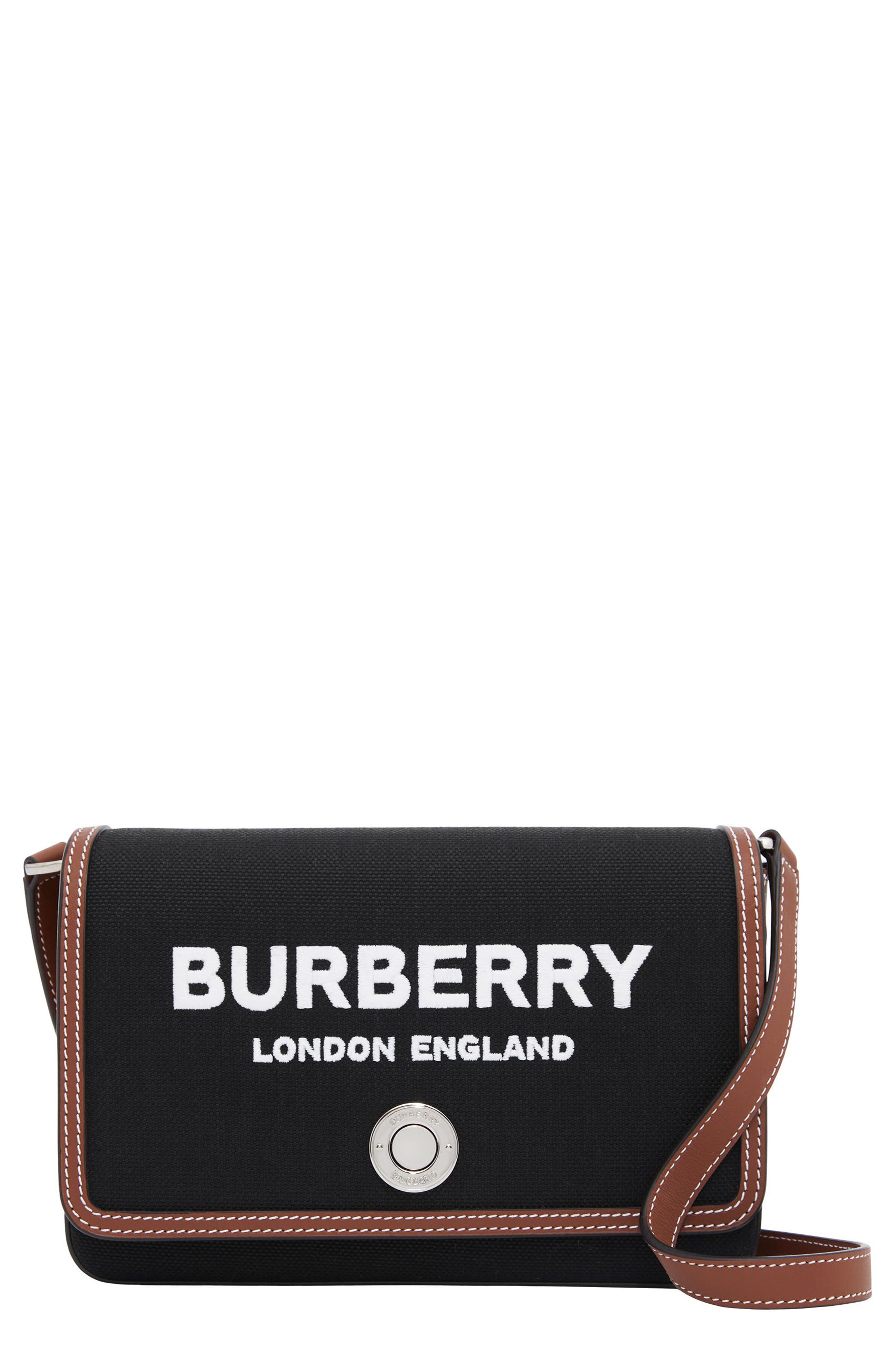Burberry Small Hampshire Canvas Shoulder Bag, Main, color, 