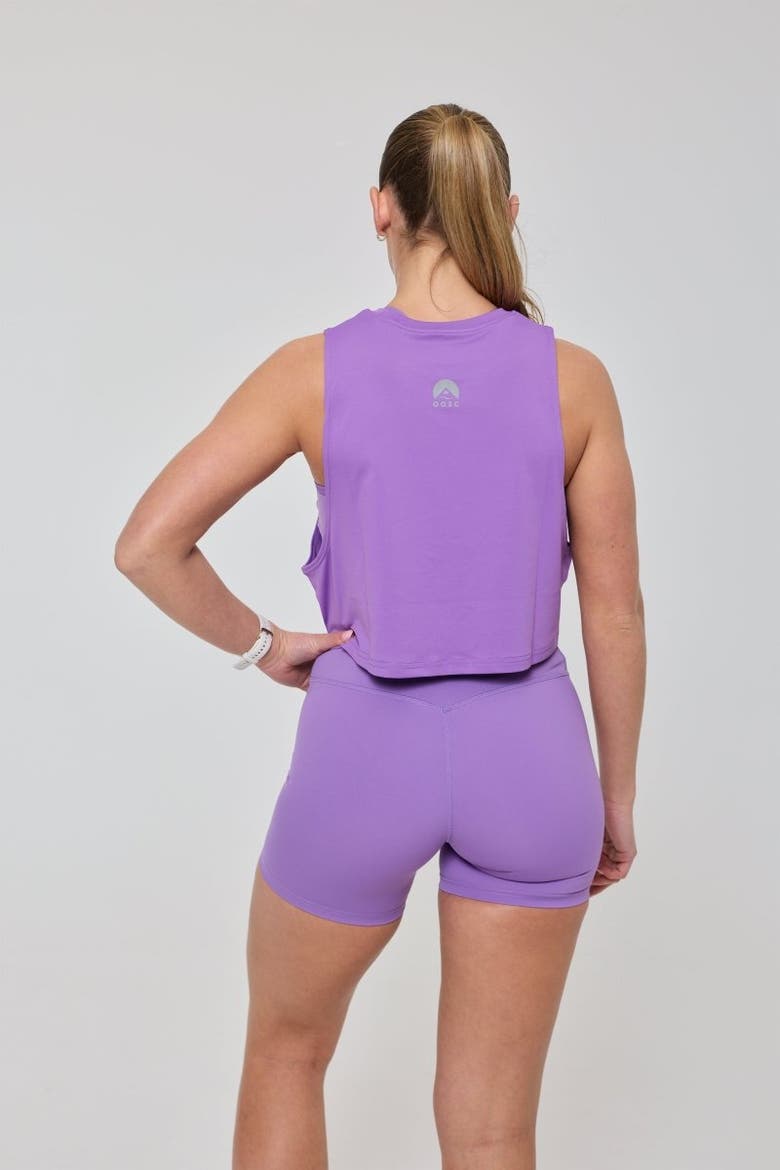 Infinite High Waisted Shorts - Purple, Alternate, color, Purple