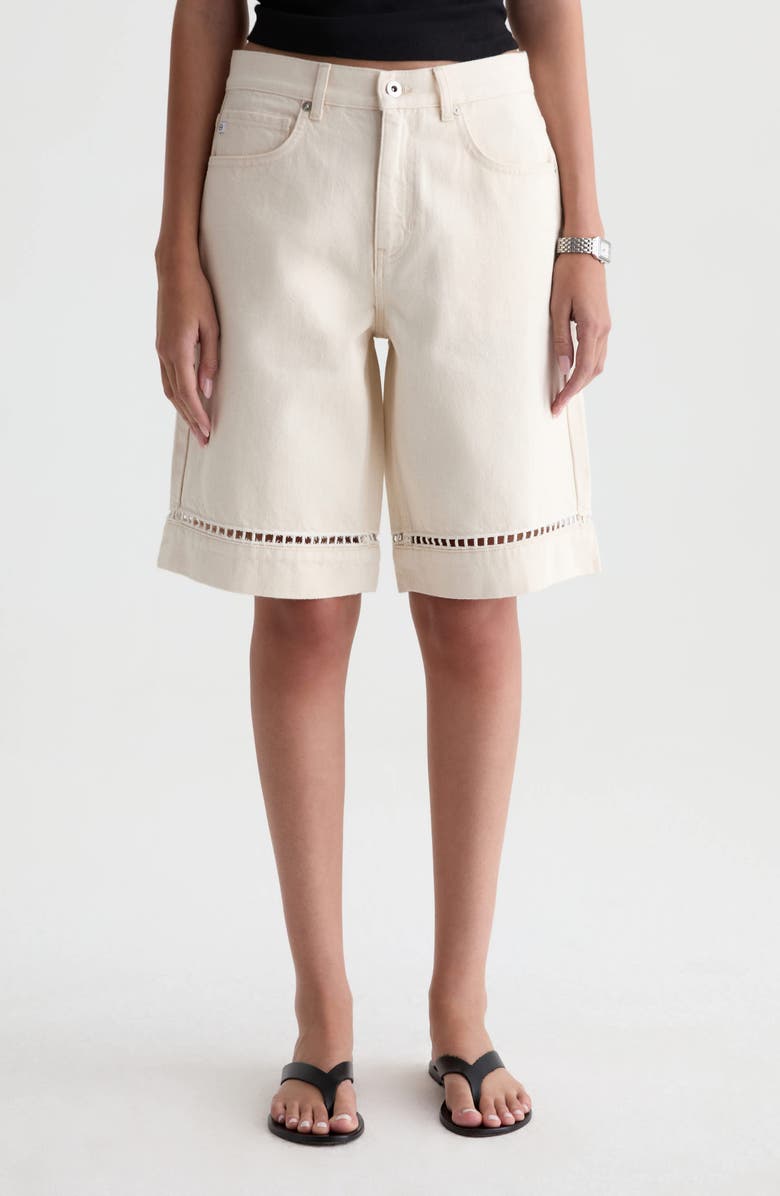 AG Thalia Ladder Stitch Detail Denim Shorts, Main, color,