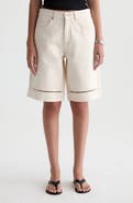 AG Thalia Ladder Stitch Detail Denim Shorts