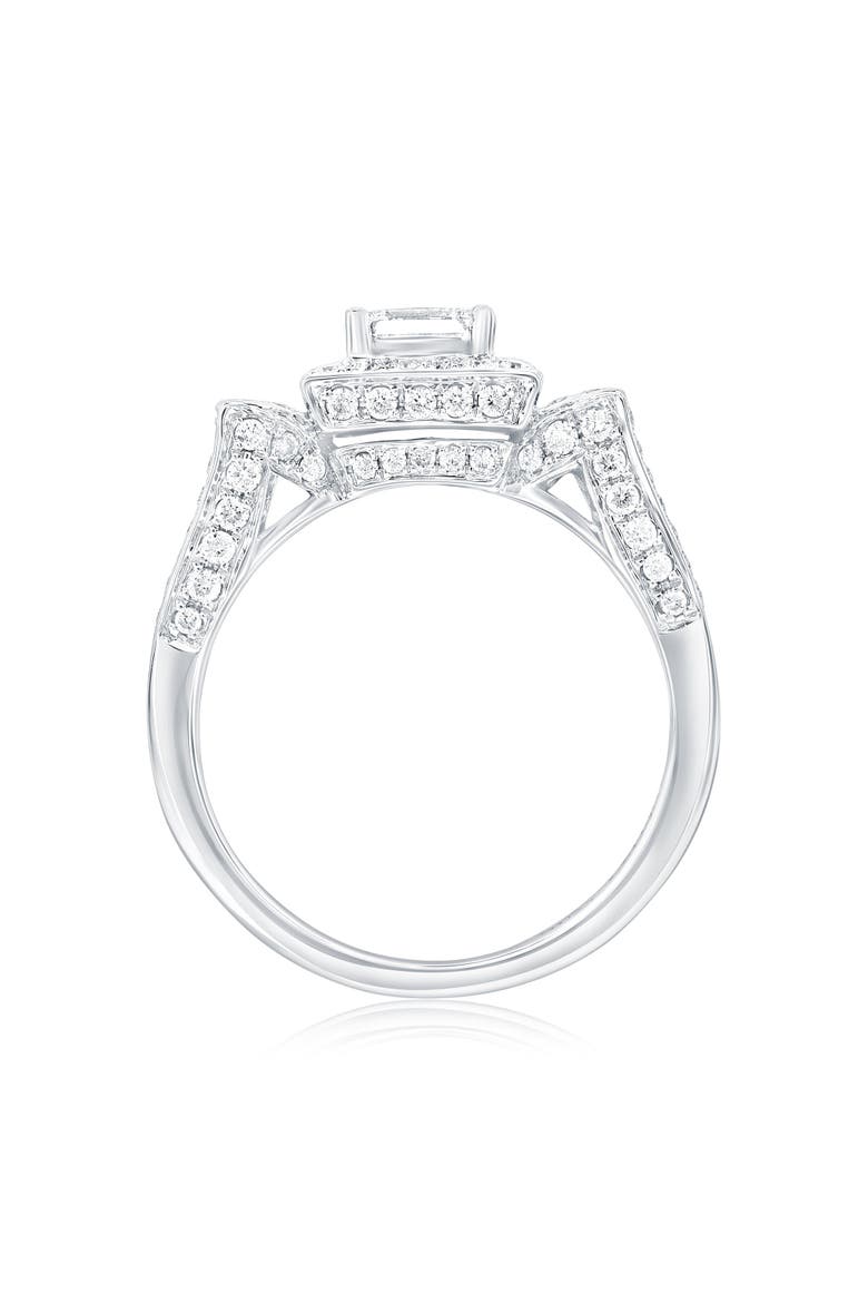 18K White Gold 0.61ct GIA-Certified Princess-Cut Diamond & 0.68cttw Diamond Ring, Alternate, color, White Gold