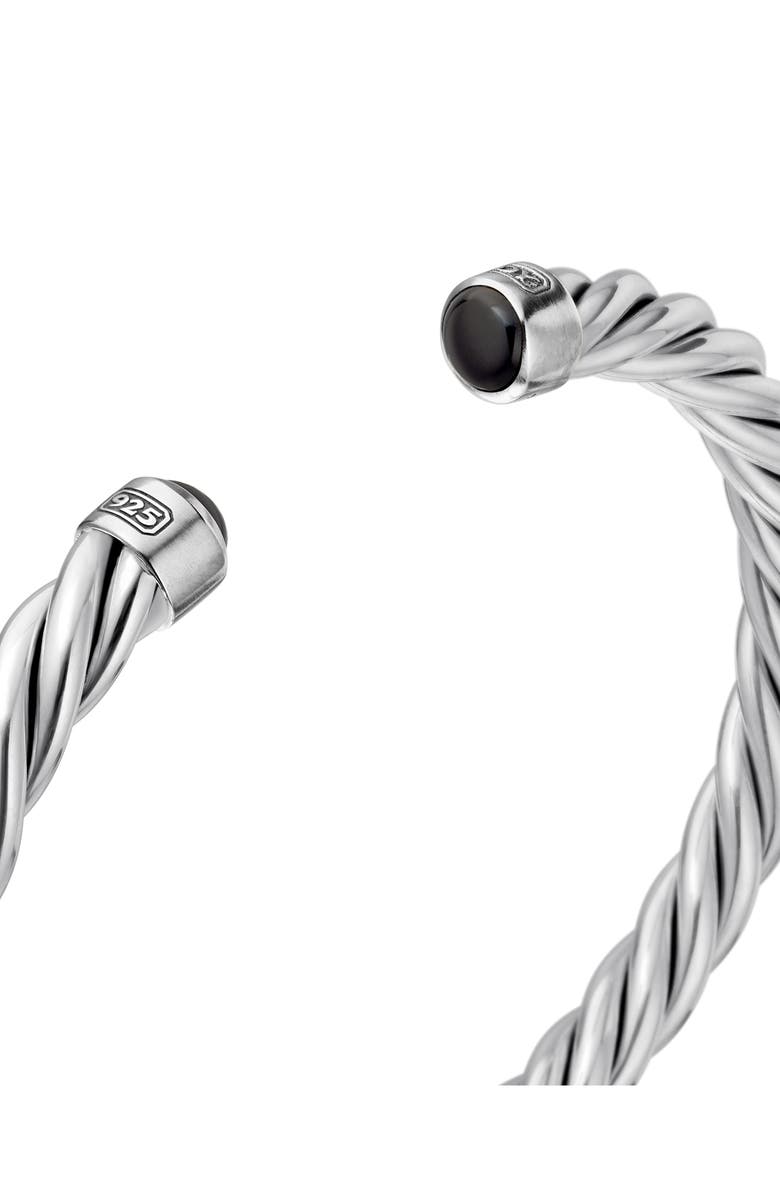 David Yurman Men's Cable Cuff Bracelet in Sterling Silver with Semiprecious Stone, 6mm, Alternate, color, Silver