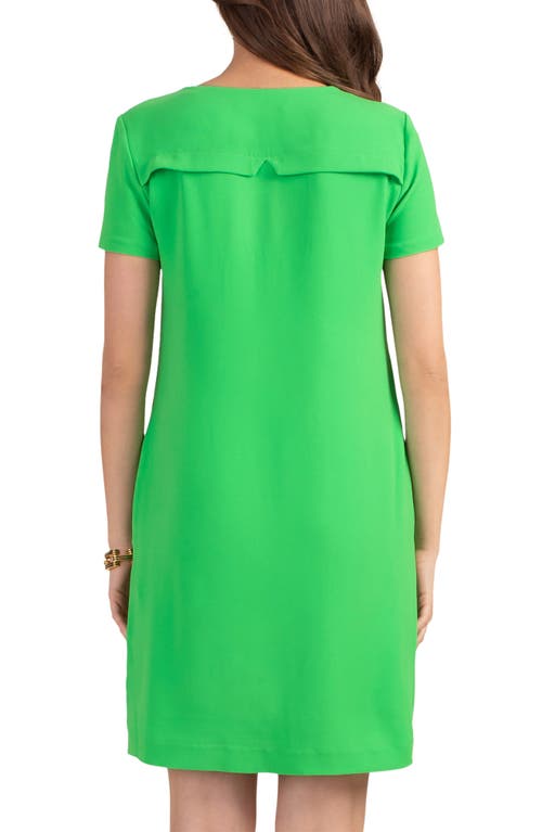 Trina Turk Banning 2 Front Zip Shift Dress In Vert