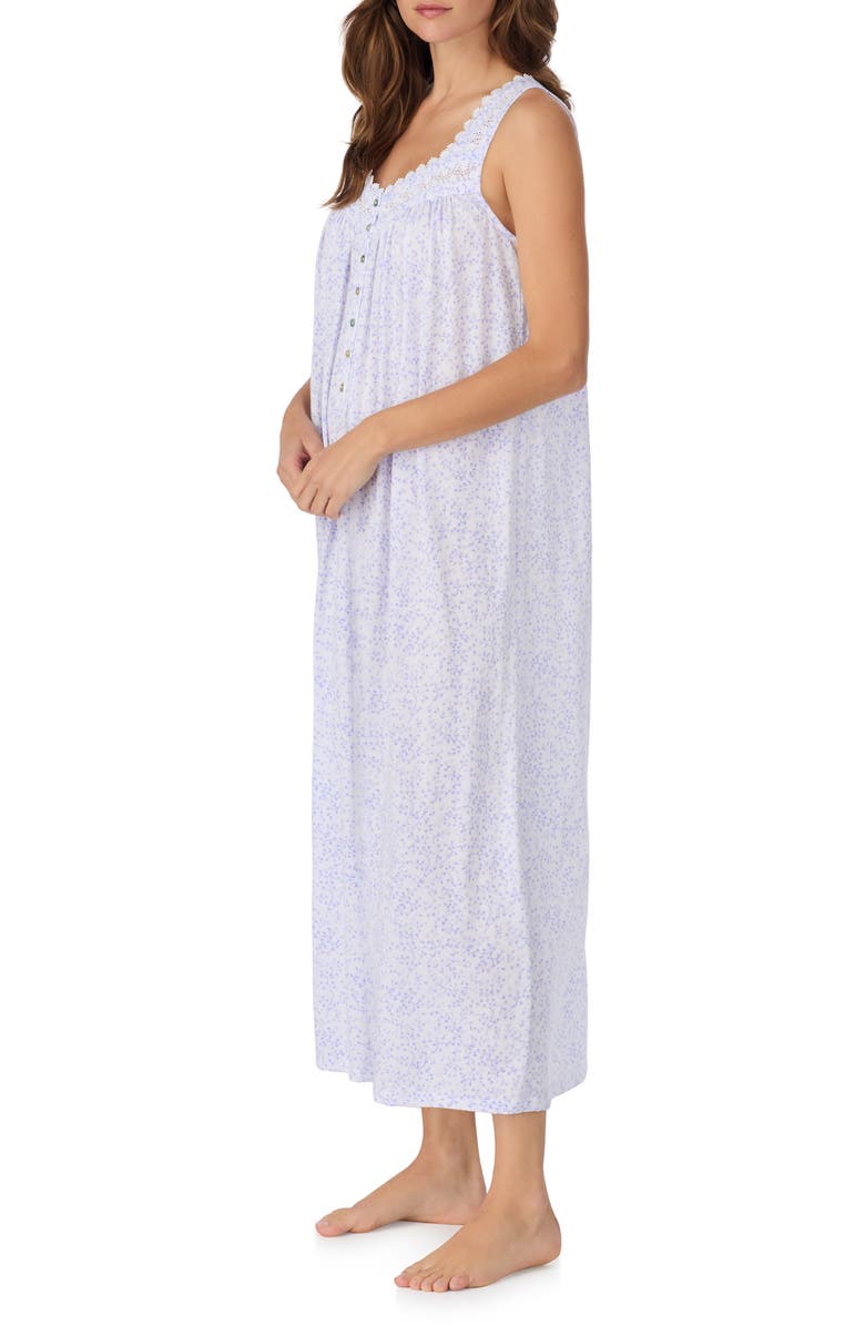 Eileen West Ballet Sleeveless Cotton Nightgown, Alternate, color, Lavender Print