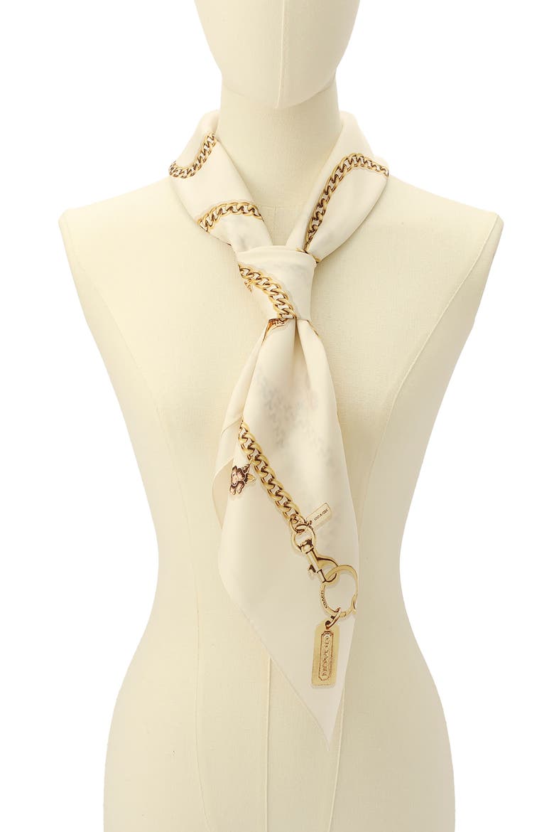 Charms Silk Scarf, Alternate, color, CHALK