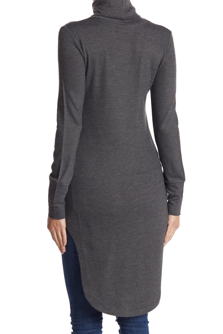 Lion Turtleneck Tunic, Alternate, color, CHARCOAL PRINT 1