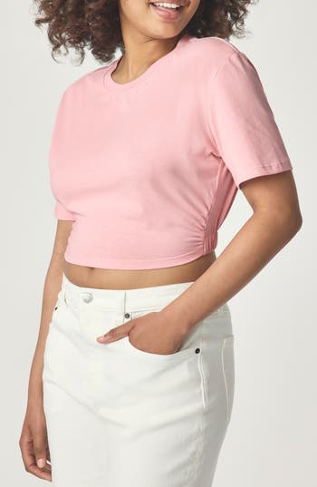 Florence By Mills Elasticized Back Crop T-shirt In Pink
